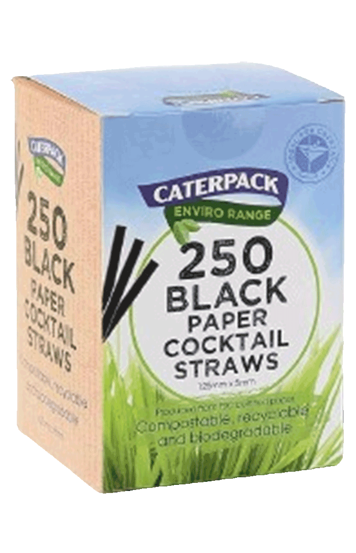 Caterpack Enviro Range Black Paper Cocktail Straws