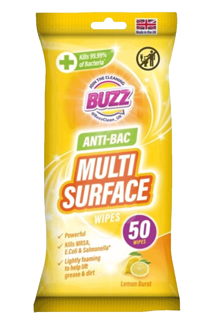 Buzz Anti Bacterial Wipes Lemon