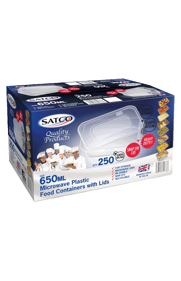 SATCO 650ml Microwaveable Plastic Food Container with Lids