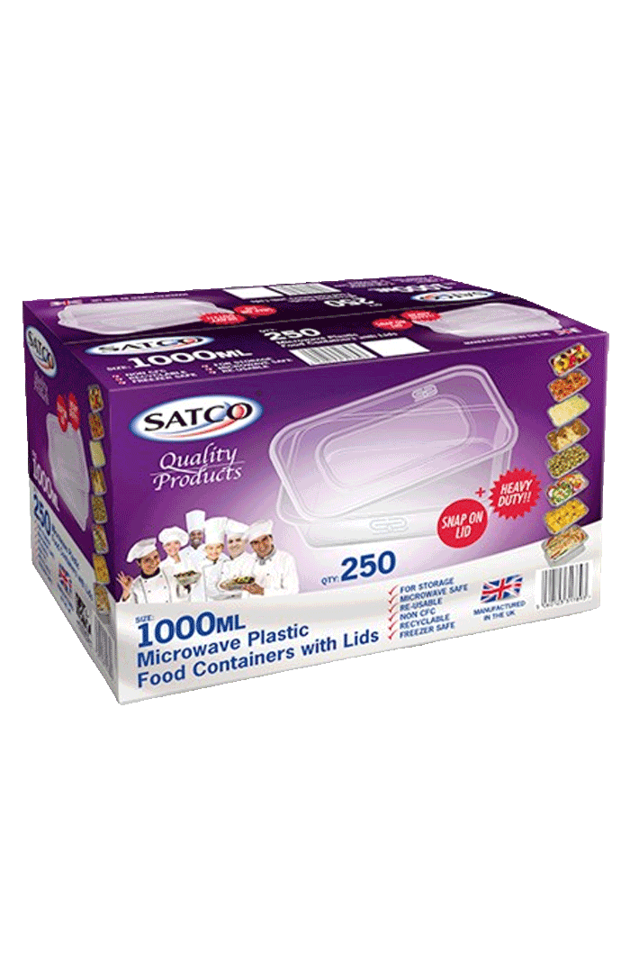 SATCO 1000ml Microwaveable Plastic Food Container with Lids