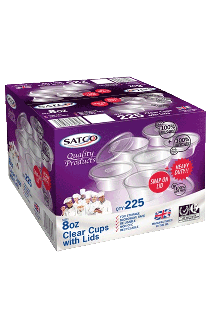 SATCO Clear 8oz Round Pot with Lid