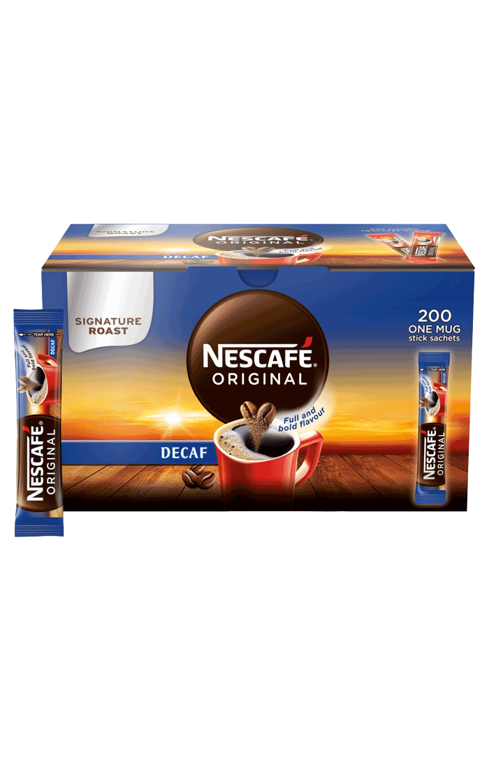 NESCAFE Original Decaf Instant Coffee Sachets 200 x 1.8g Sticks
