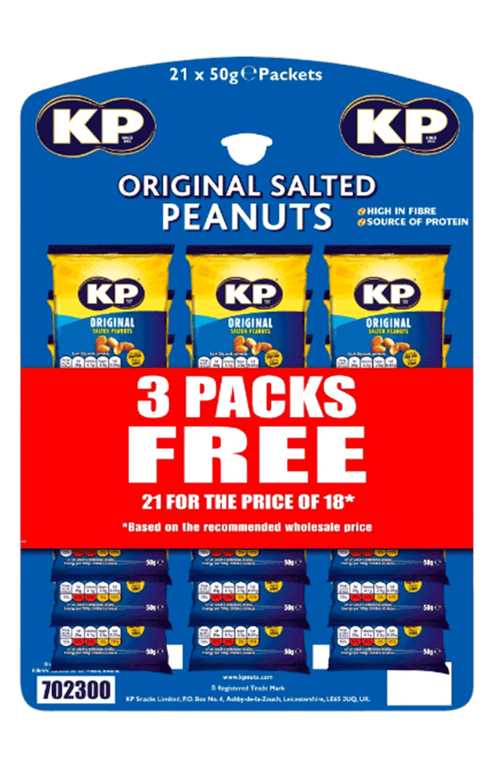 KP Original Salted Peanuts 50g (Pubcard)