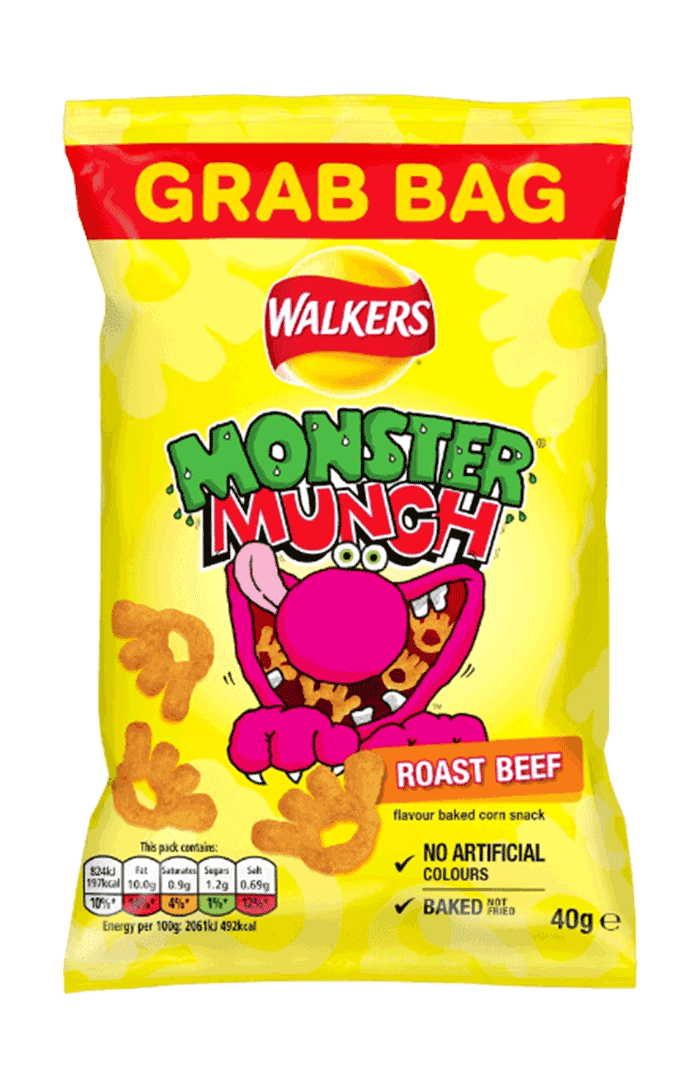 Walkers Monster Munch Roast Beef Snacks Crisps 40g