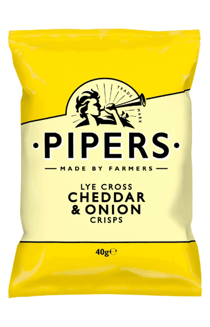 Pipers Lye Cross Cheddar & Onion Crisps 40g