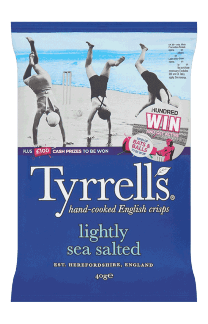 Tyrrells Lightly Sea Salted Crisps 40g