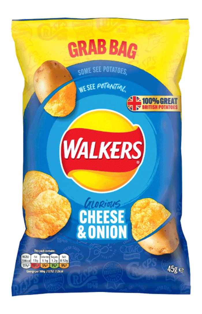 Walkers Cheese & Onion Crisps 45g