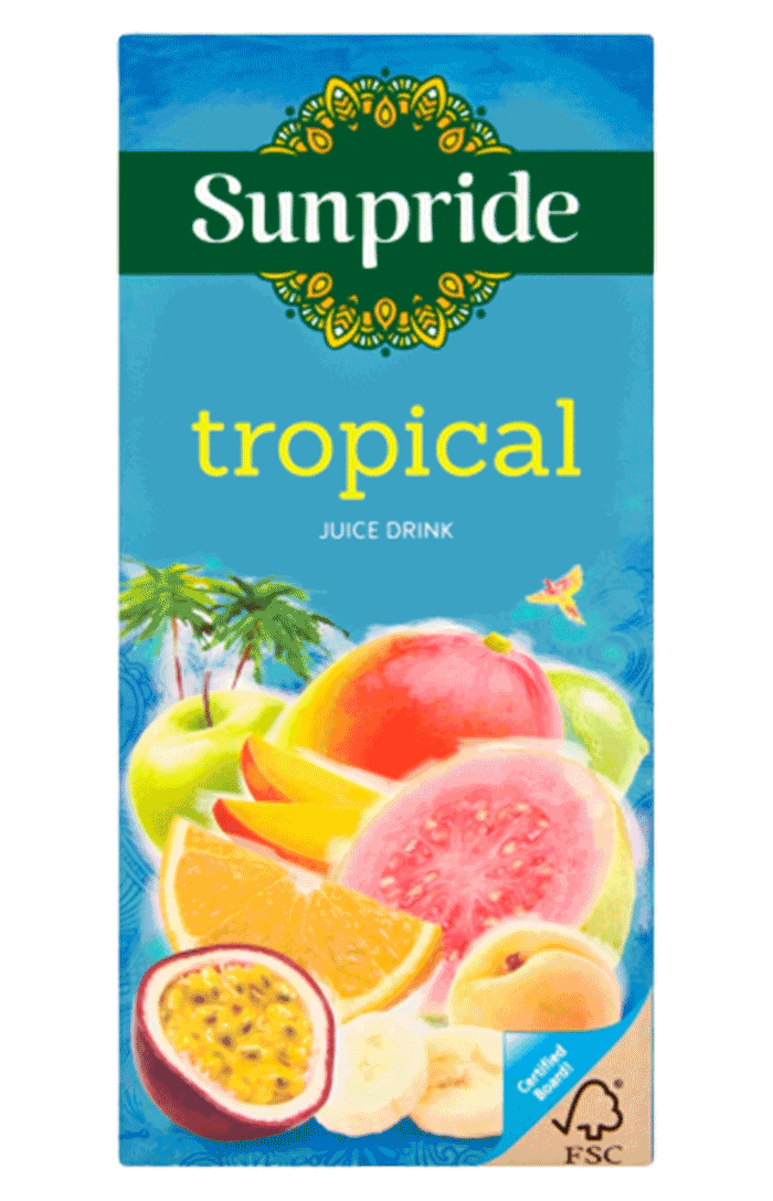 SUNPRIDE TROPICAL JUICE JUICE, TETRA 12 X 1LTR