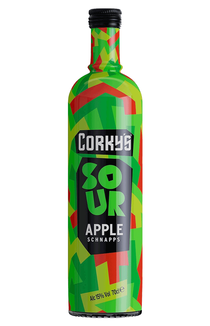 CORKYS SOUR APPLE SCHNAPPS 70CL