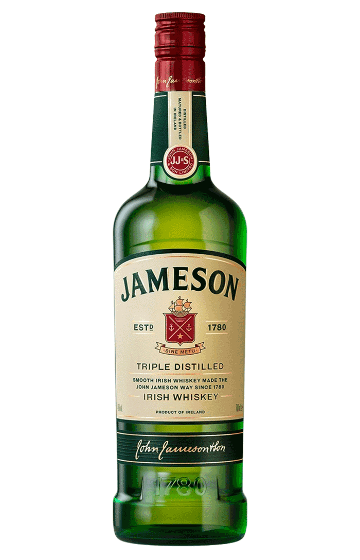 JAMESON IRISH WHISKEY ORIGINAL BLENDED AND TRIPLE DISTILLED 70CL