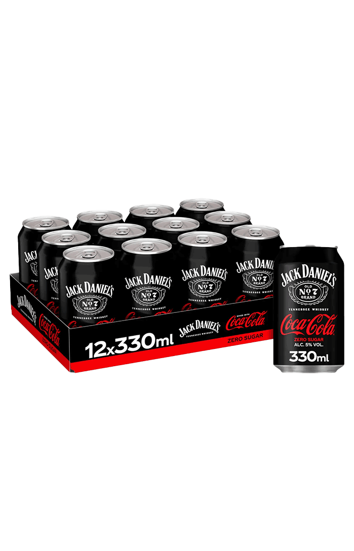 JACK DANIELS  COKE ZERO CANS 330 ML X 12