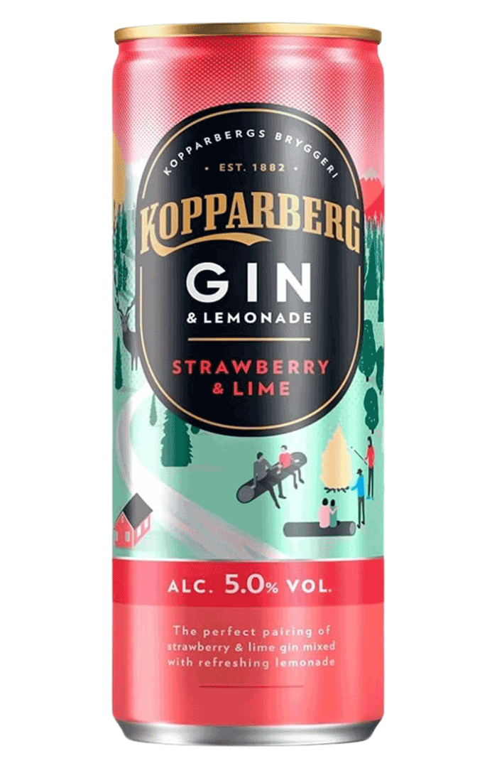 KOPPARBERG GIN  LEMONADE STRAWBERRY  LIME 250ML