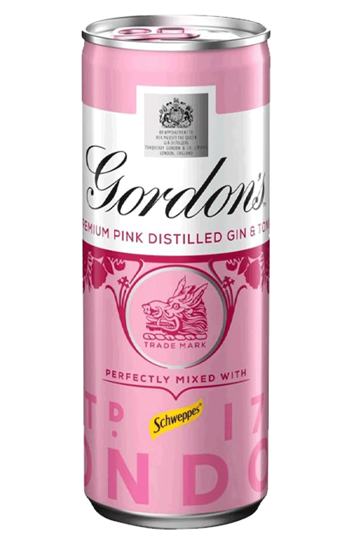 GORDONS PINK GIN  SCHWEPPES TONIC CAN 250 ML